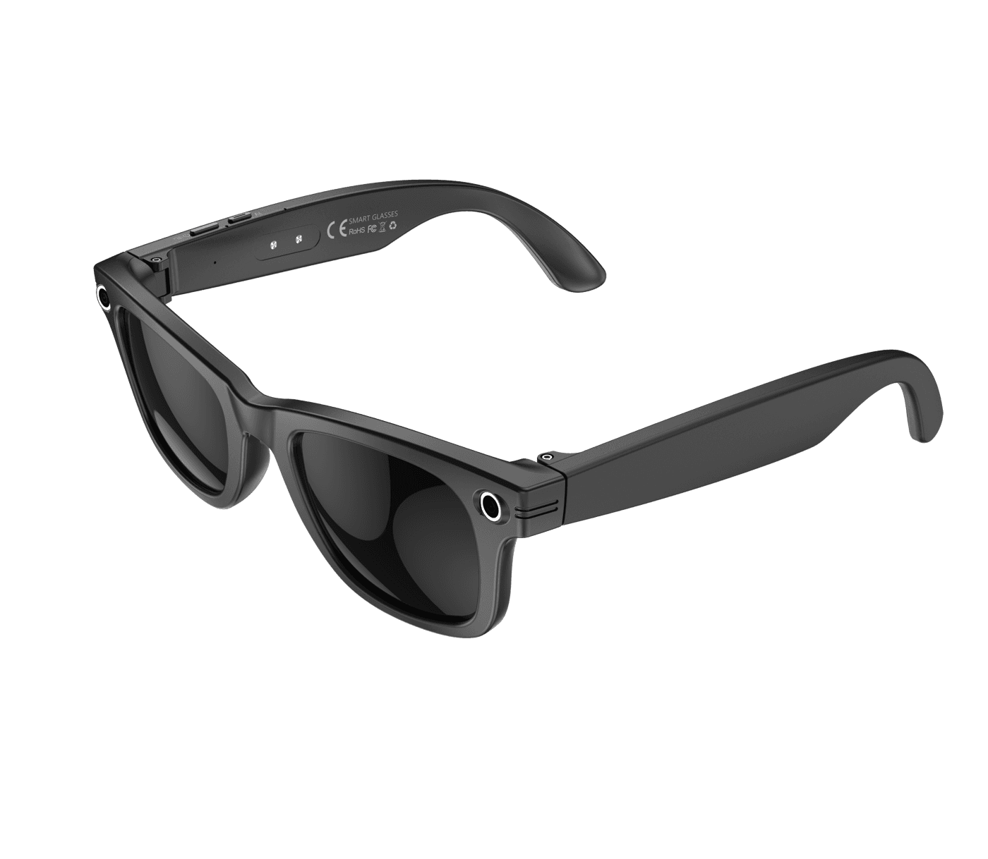 Cyan World Traveler smart glasses in Black with tinted lenses